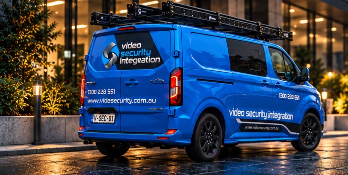 VSI blue service van with black ladders